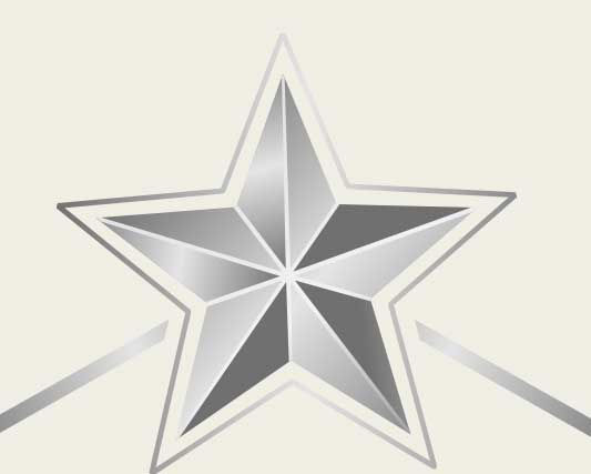 Silver star to designate the silver sponsorship level